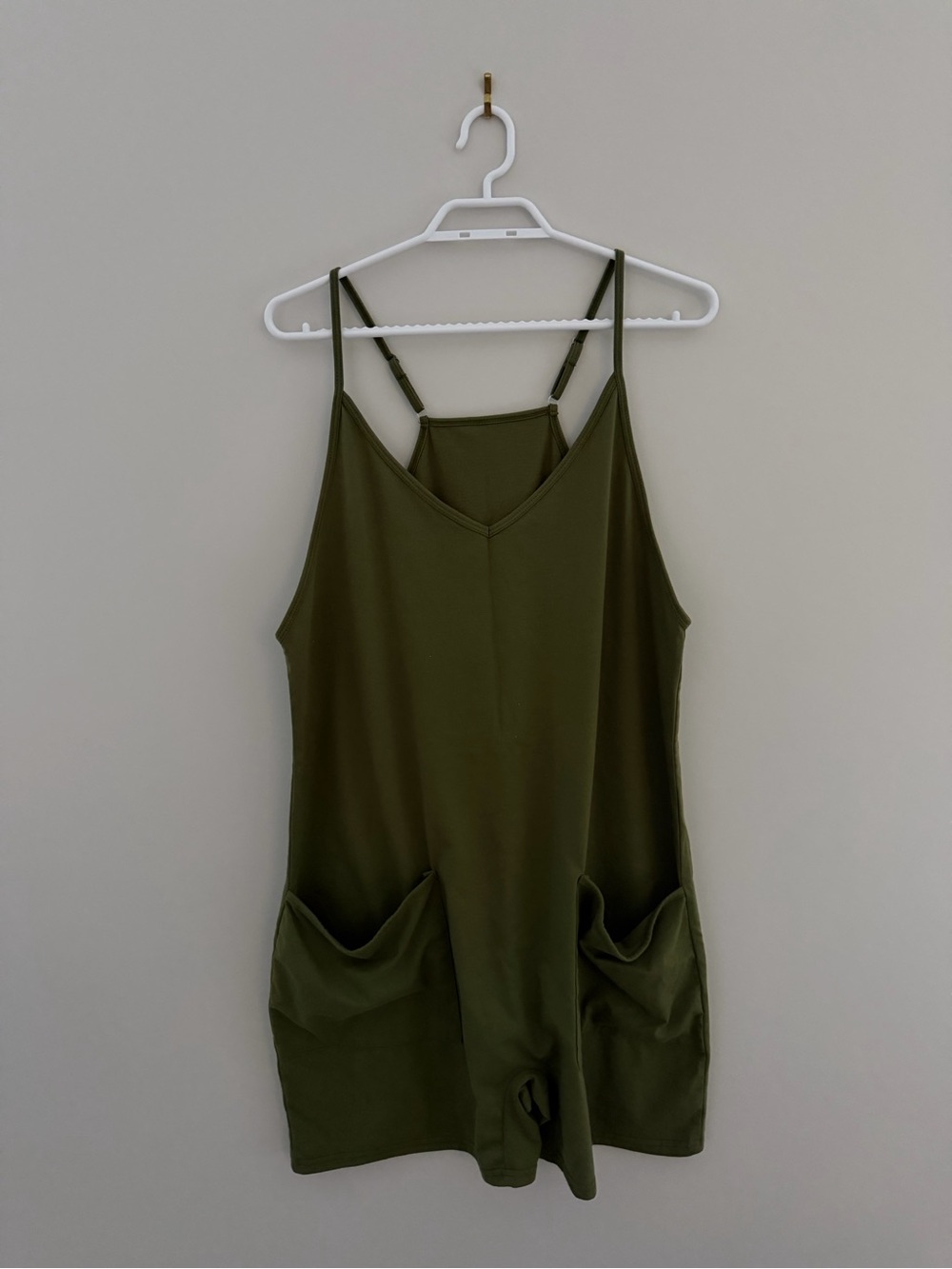 Olive Green Women's Pocket Romper